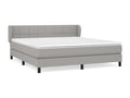 Upholstered bed base with mattress, light grey, 160x200cm, fabric