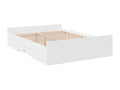 Bed frame with drawers, white, 135x190 cm, engineered wood, VREX96496