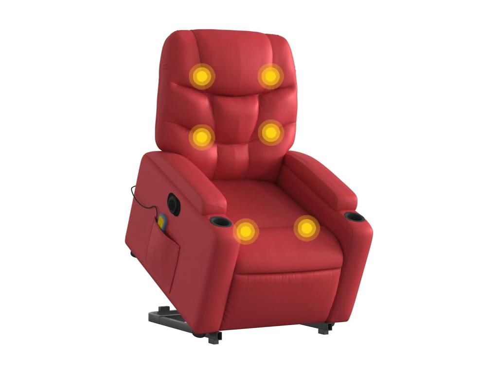 Red faux leather electric massage recliner MDQQ63663