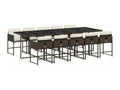 NIYI67227 11-Piece Brown Rattan Garden Dining Set with Cushions