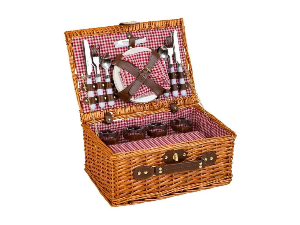 Brown picnic basket 40x28x20h QJWV17287