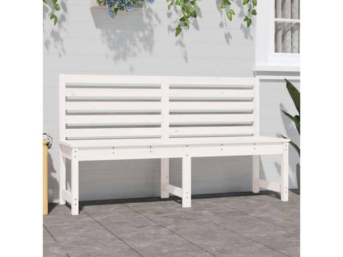 White garden bench 157.5cm solid pine wood ZYCS88284