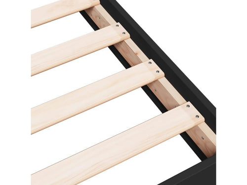 Black engineered wood bed frame without mattress 90x200 cm MYUN36619