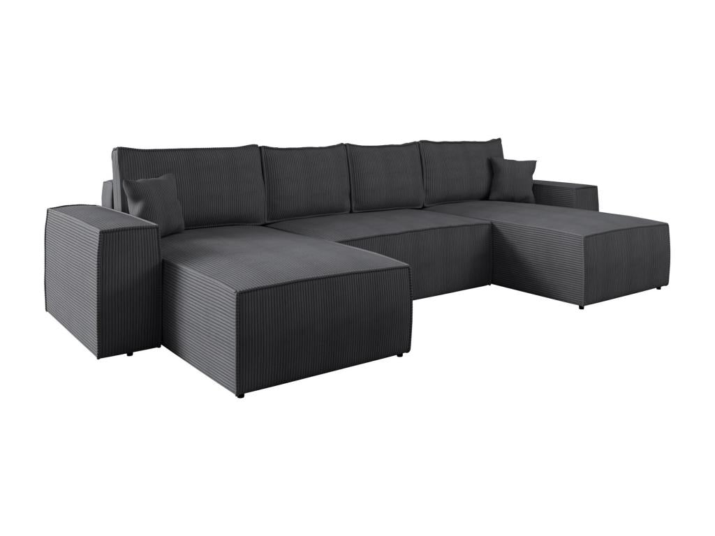 Chicyla 109 Corner Sofa Grey with Sleeping Function and Bed Box, 370x181x94cm IHZB17469