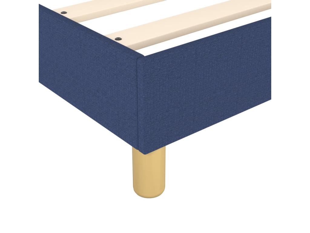 Upholstered bed base with mattress, blue, 80x200 cm, fabric DNXS44030