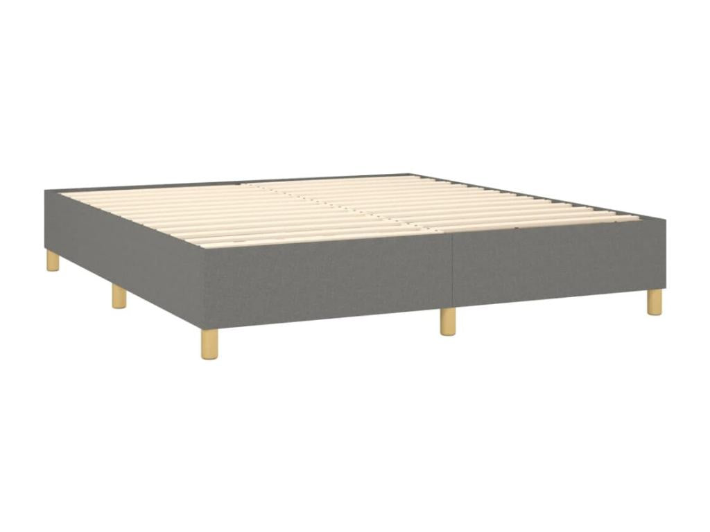 Upholstered bed base with mattress, Dark Grey, 160x200cm, Fabric AUEX64320