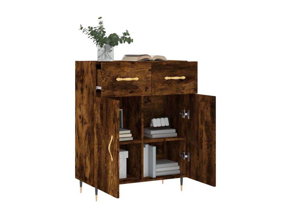 Smoked oak sideboard 69.5x34x90 cm engineered wood CVCP55426