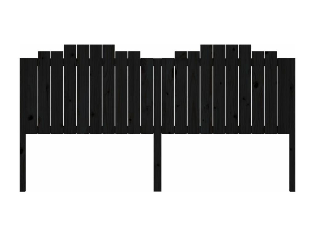 Black Headboard 206x4x110 cm Solid Pine Wood FYEA70831