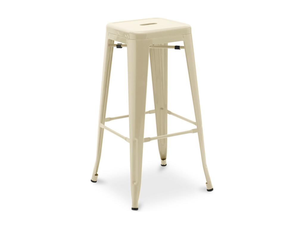 Chicyla 76cm Reinforced Polished Steel Industrial High Stool --Cream Color TWVN15560