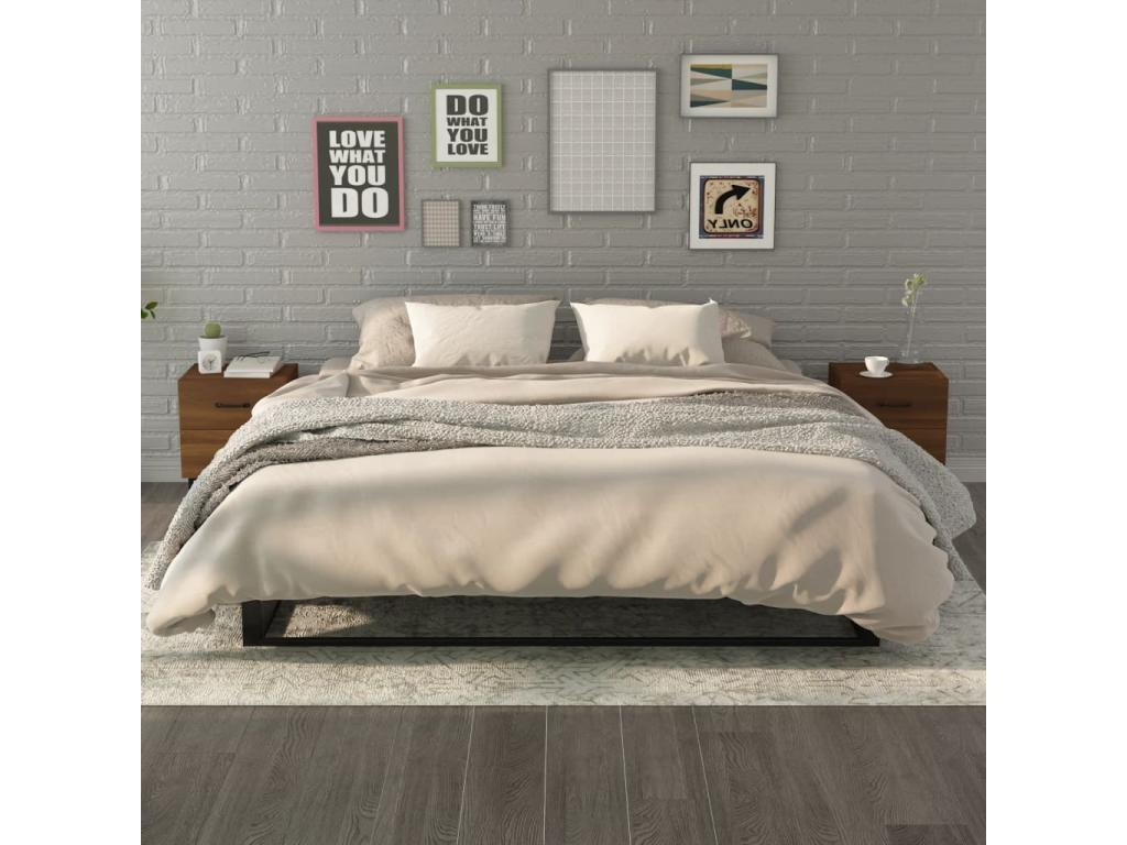 Bedside tables, 2 pcs, Brown Oak, 40x35x47.5 cm, WTRL78546