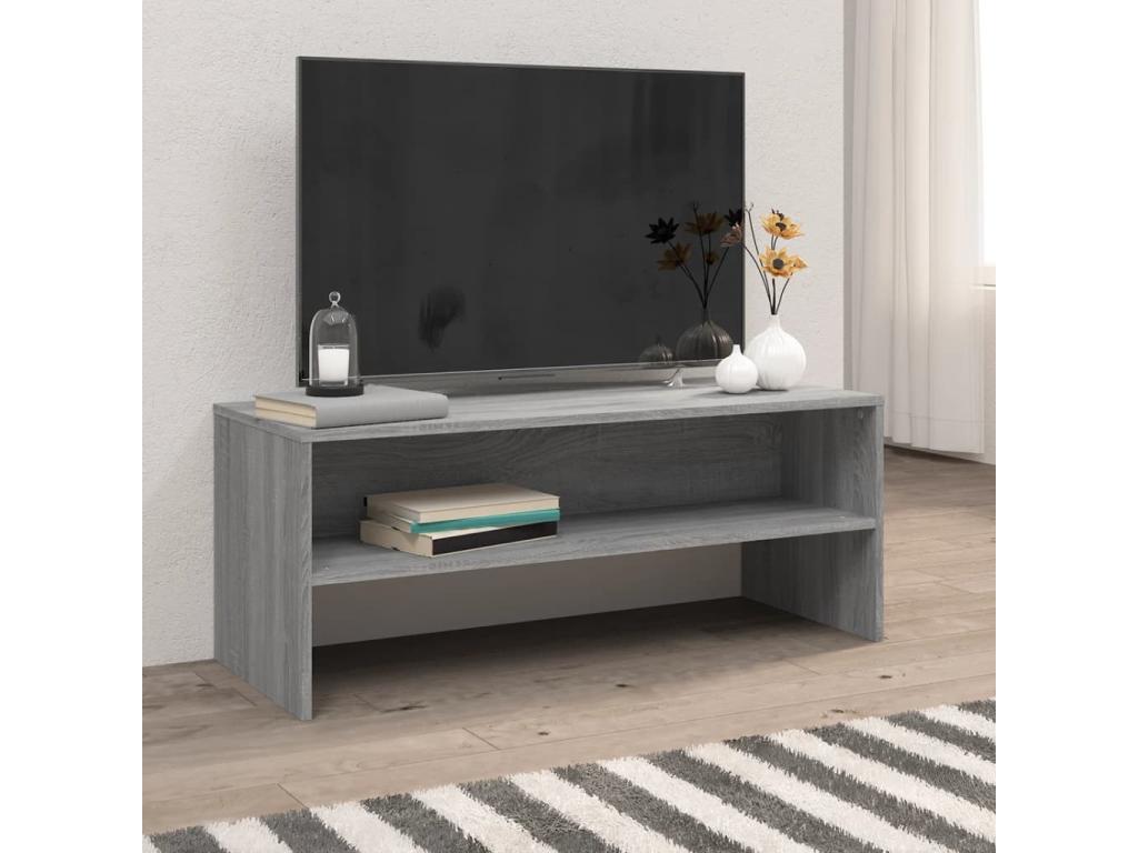 Chicyla TV stand, grey, 100x40x40 cm, engineered wood PUVR65079