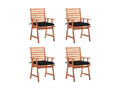 Set of 4 outdoor dining chairs with cushions, Chicyla solid wood, 23 EJOJ84429