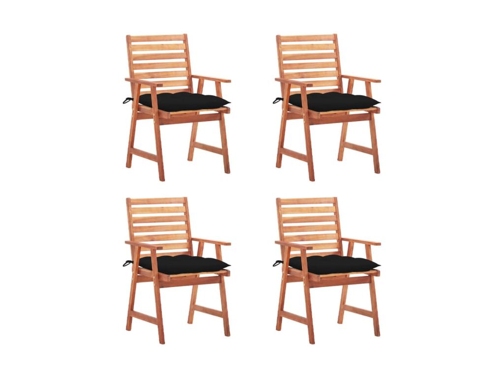 Set of 4 outdoor dining chairs with cushions, Chicyla solid wood, 23 EJOJ84429