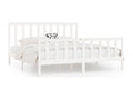 White Solid Wood Bed Frame 200x200 cm LQQH71512