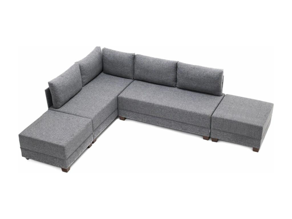 Chicyla Modular Left-Hand Corner Sofa, Grey Fabric HBOI40097