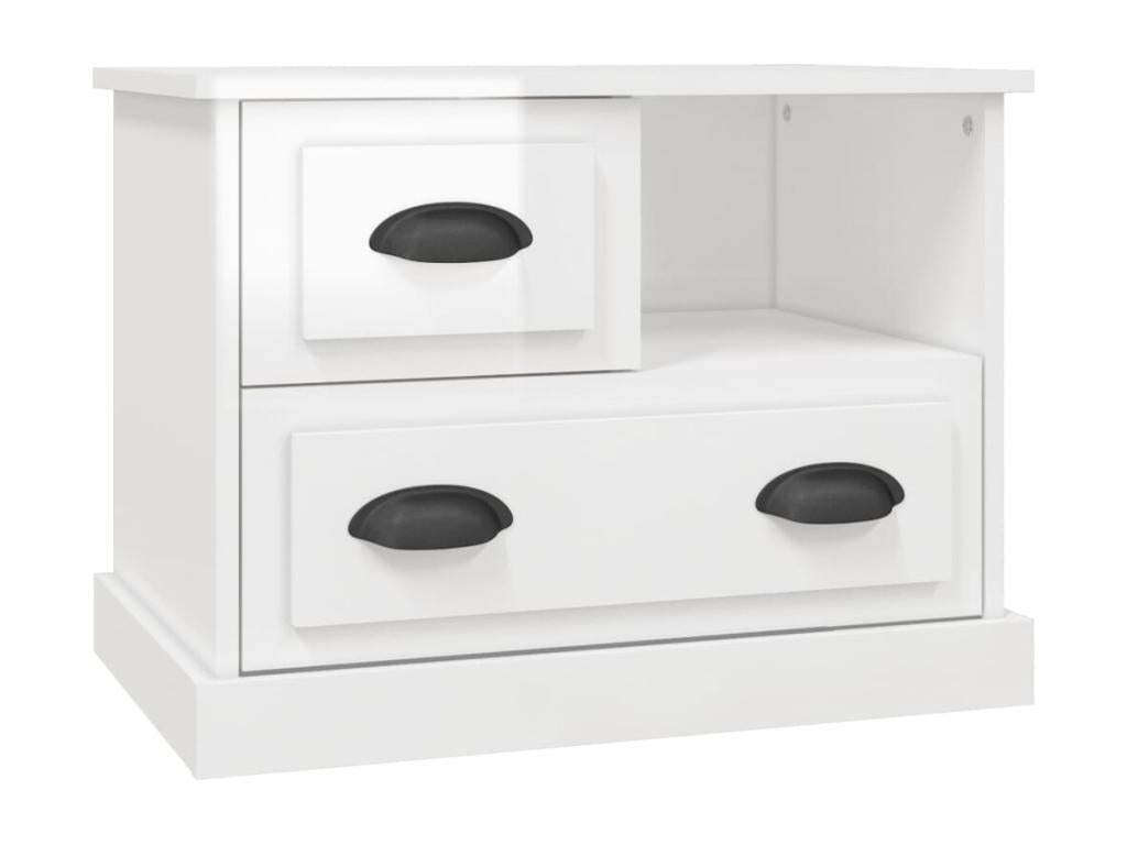 High-gloss white bedside table 60x39x45 cm BGIJ54831