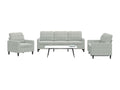 3-piece sofa set with cushions, light grey velvet AZES66519