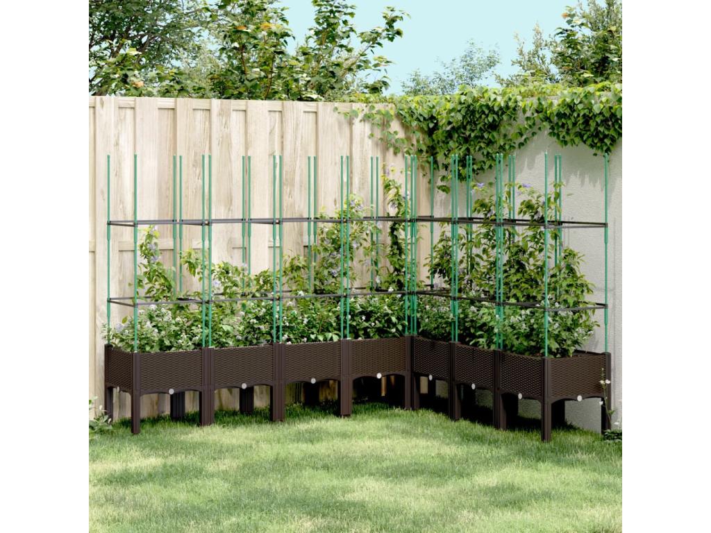Planter with brown trellis 200x160x142.5 PP ZAIA02151