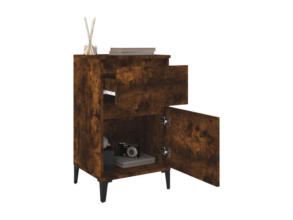2-piece bedside tables in smoked oak, 40x35x70 cm QMCG68329