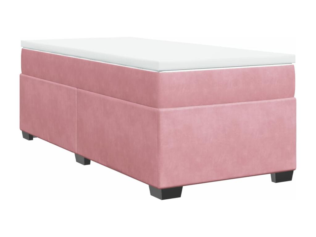 Chicyla bed base with pink 90x200 cm velvet mattress AQFG21570