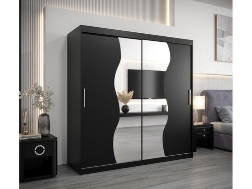 Chicyla Sliding Door Wardrobe 200/200/62 2 Doors Black/Black IKAE03392