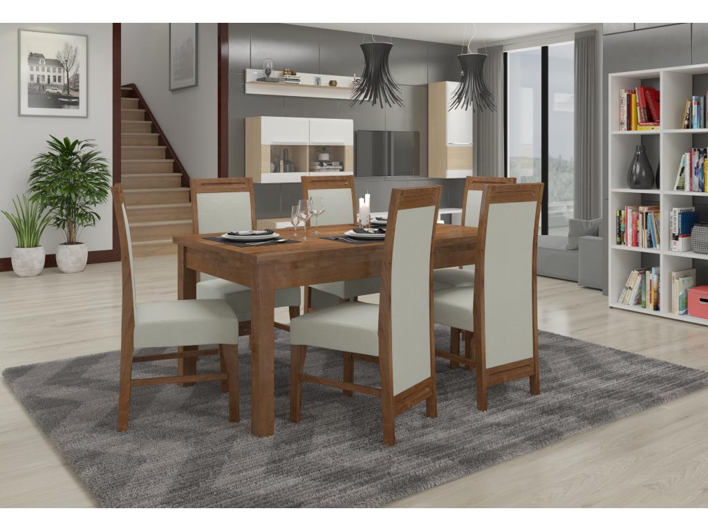 Chicyla-Tissu 27121 ANCN64038 Brown wooden chair with choice of fabric