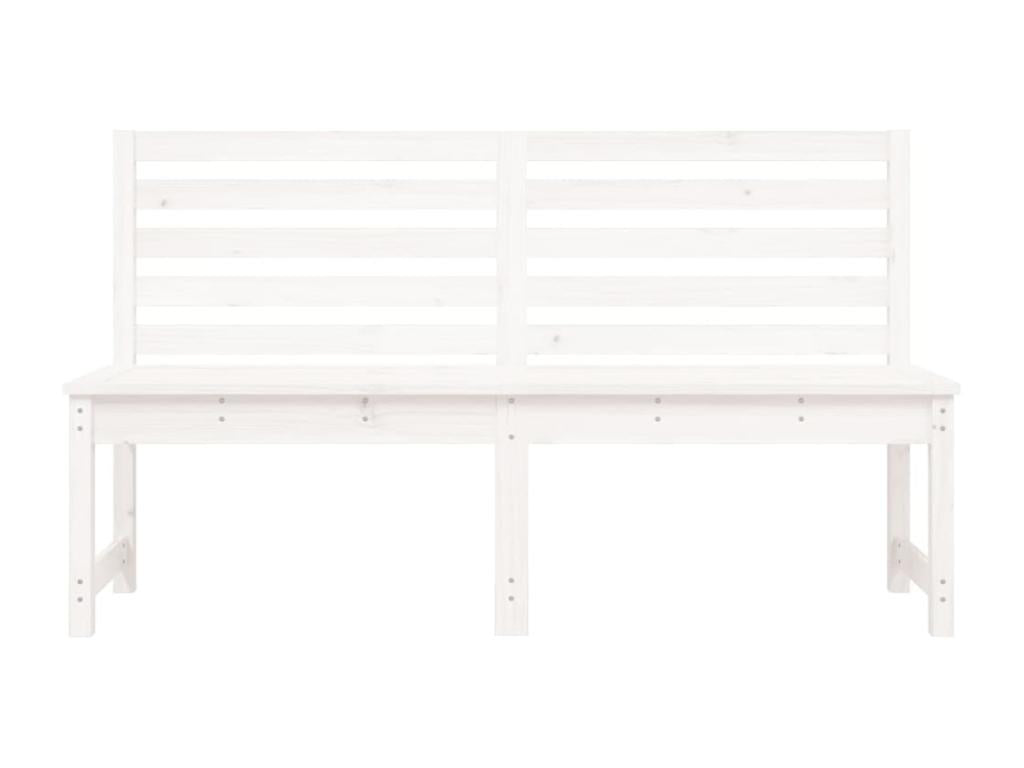 White garden bench 157.5cm solid pine wood ZYCS88284