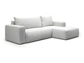 Meublori 3-seater right-hand corner sofa bed with storage, light grey