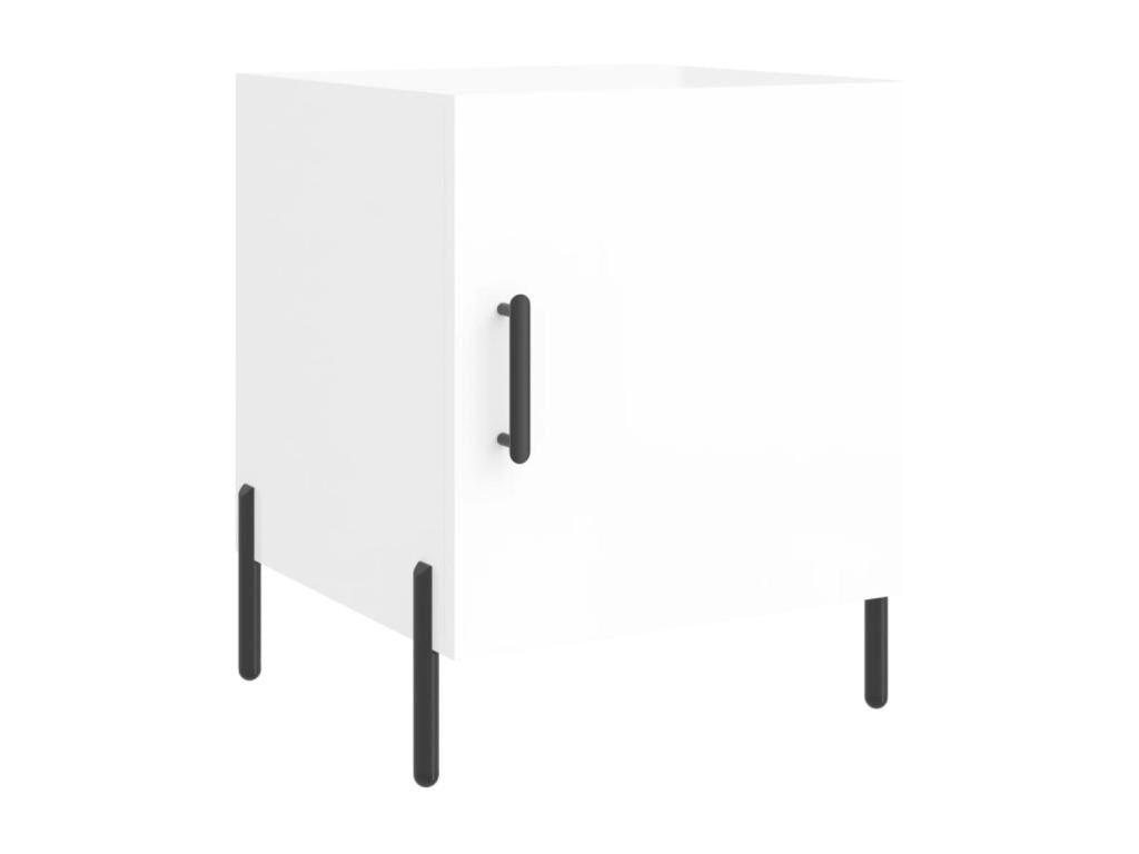 2-piece bedside tables, glossy white, 40x40x50 cm