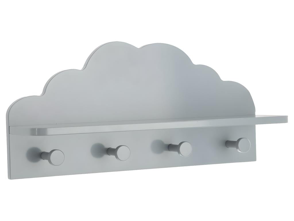 Domopureère Children's Cloud Grey 4 Hooks with Shelf JANO68544