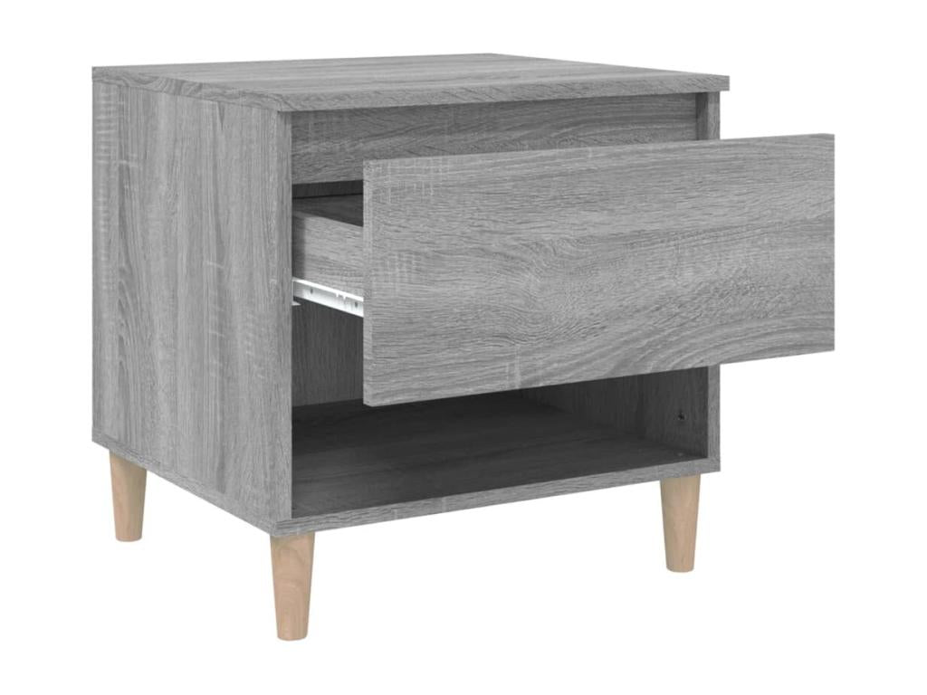 Meublori 2-piece bedside tables, grey, 50x46x50cm, engineered wood