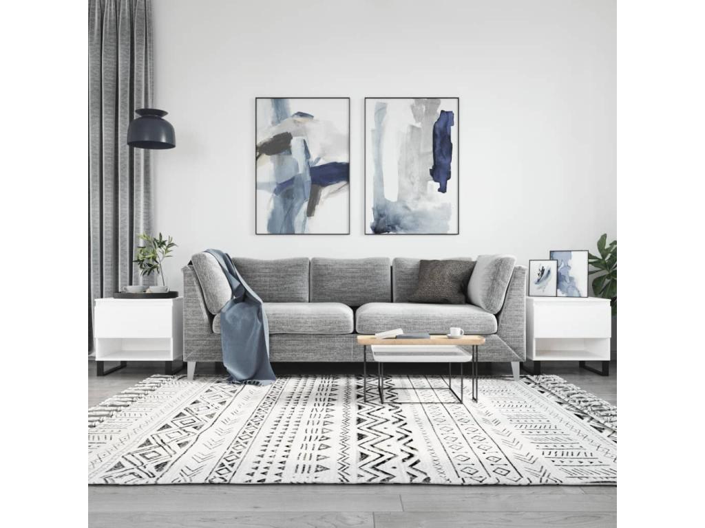 2-piece white coffee tables, 50x46x50 cm, engineered wood, DJOK78754