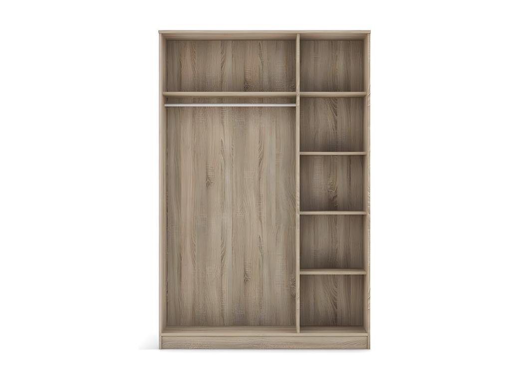 Domopure 3-door wardrobe in oak finish – 120x180x50 cm LLFS00566
