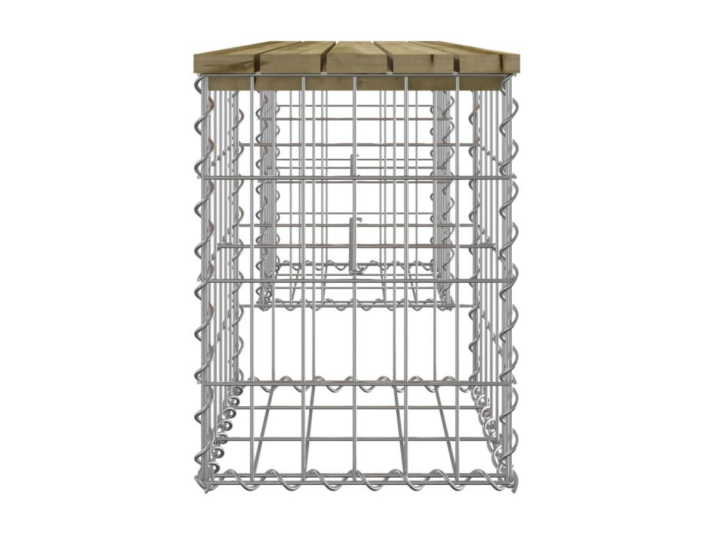 Gabion-style garden bench, 103x31x42 cm, impregnated pine wood, LFGX85684