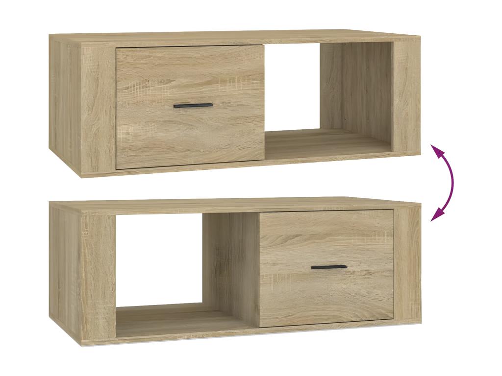 Domopure Oak Coffee Table 100x50.5x35 cm Engineered Wood OQSB08356