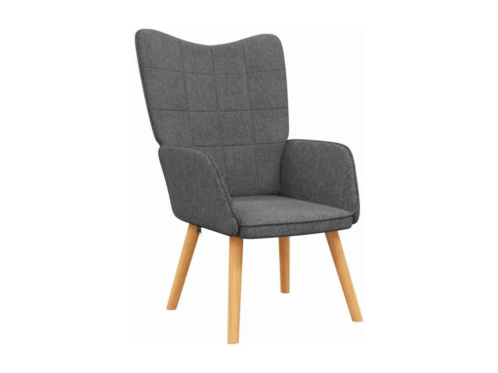 Relaxing armchair with footstool, dark grey fabric AWHE30703