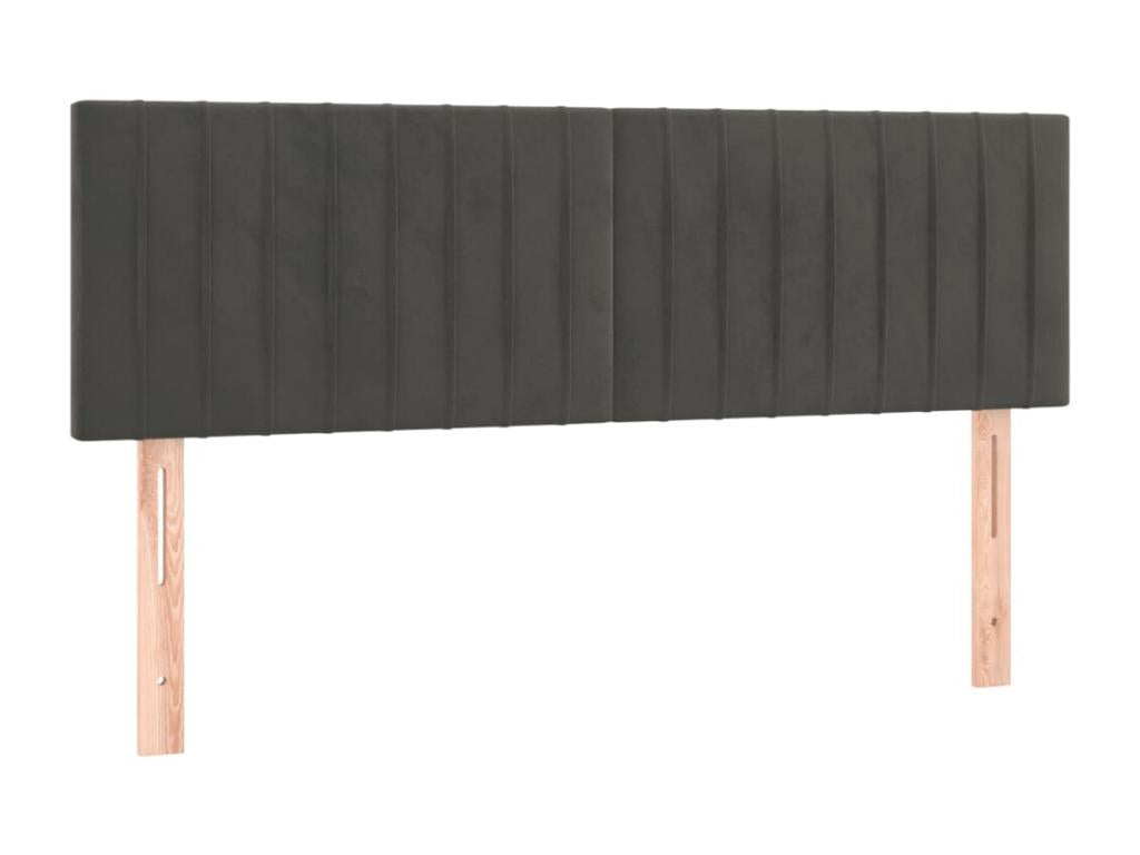 2-piece headboard set, dark grey, 72x5x78/88 cm, velvet, PKGY33583