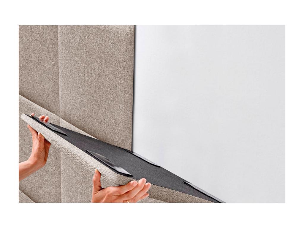 Domopure Aqualine fabric upholstered headboard composed of interchangeable self-adhesive bed panels for luxury bedroom Sand 105 cm YZRK18441