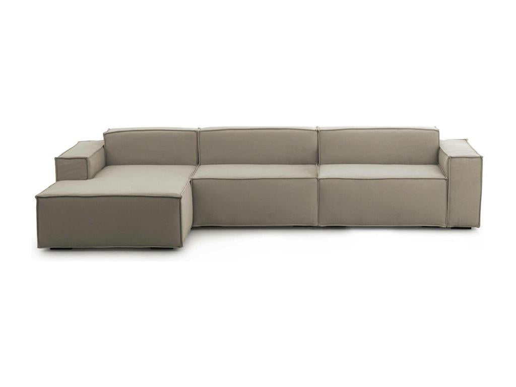 Chicyla fixed sofa, modular 4-seater sofa with left-hand peninsula, Made in Italy, Modern fabric sofa, 340x170x70 cm, Chicyla IFLL69397