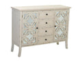 Wooden sideboard with white glass front, 110x37x84cm