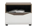 White/Oak Bedside Table - Meublori - W 55 x D 40.5 x H 44 cm