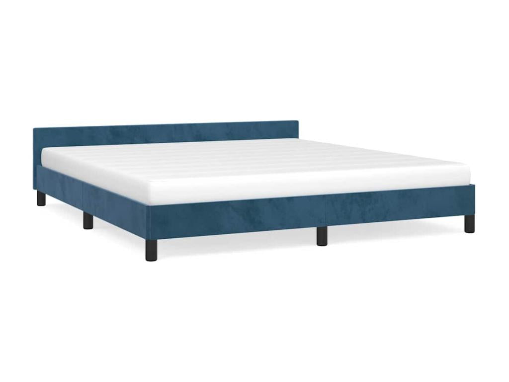 Dark blue velvet bed frame (mattress not included) 180x200 cm IQMY65868