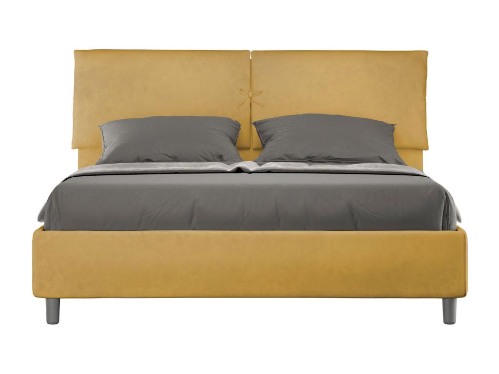 Chicyla QWBU18039 Upholstered Bed without Slatted Base 160x190 Ochre Microfiber