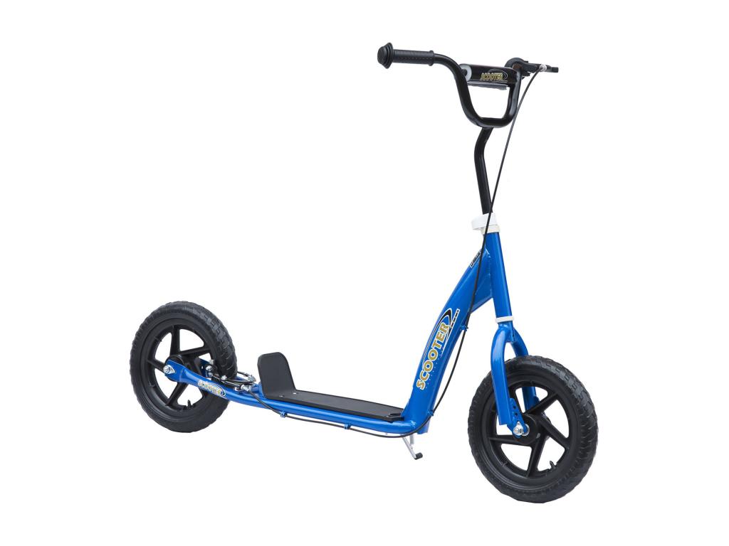 Scooter/kick scooter with 30cm tires, adjustable handlebar height, brake handle and kickstand, blue steel, FZFP59798