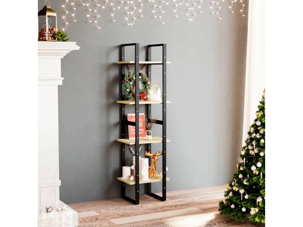 4-Tier Bookshelf 40x30x140 Solid Pine Wood WQPU93946