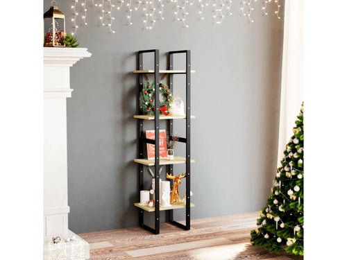 4-Tier Bookshelf 40x30x140 Solid Pine Wood WQPU93946