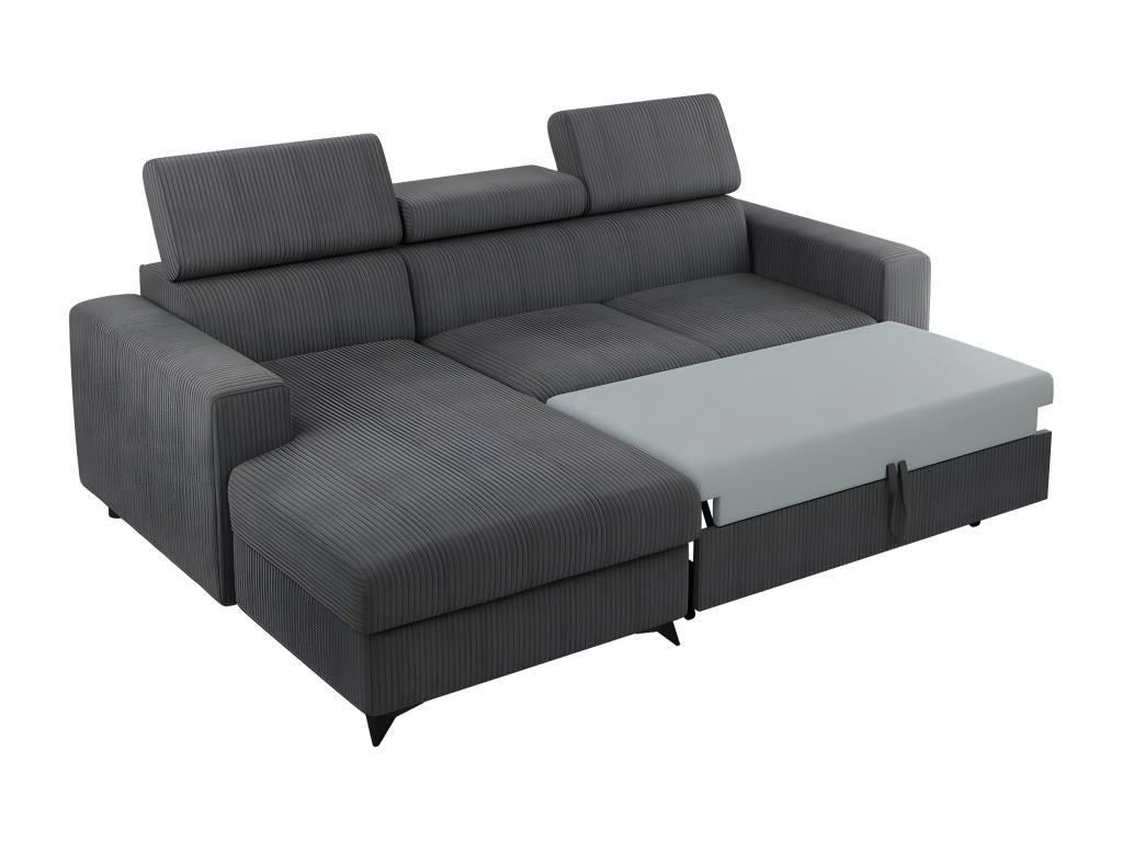 Chicyla 191 Yellow Corner Sofa with Sleeping Function and Bedding Box, 236x172x82cm PKKH73074