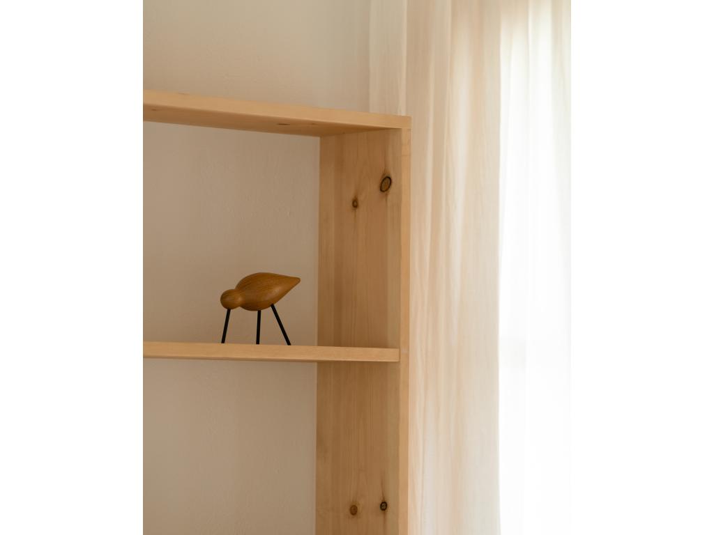 Pine wood shelving unit with 4 brown shelves, 80.2x179.6cm - Domopure NVPO40856