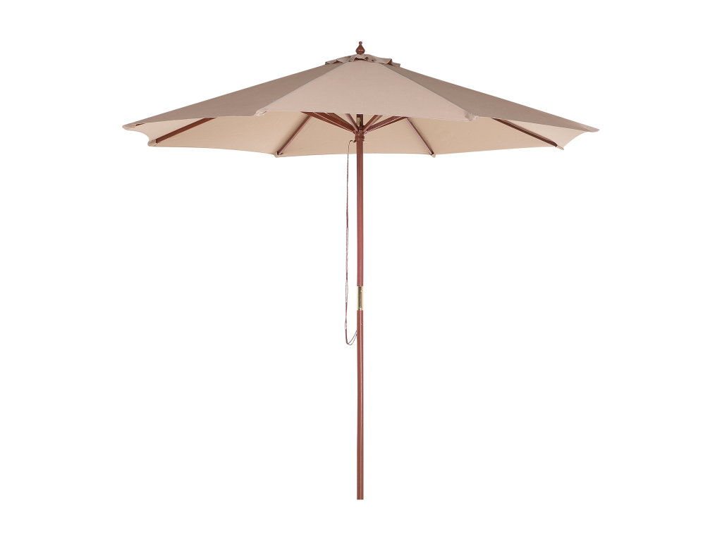 Domopure CPSJ68273 Wooden Garden Parasol with Sand Beige Canopy ⌀ 270 cm