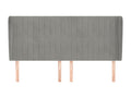 Headboard with wings, light grey, 163x23x118/128 cm, velvet, YXIJ05944